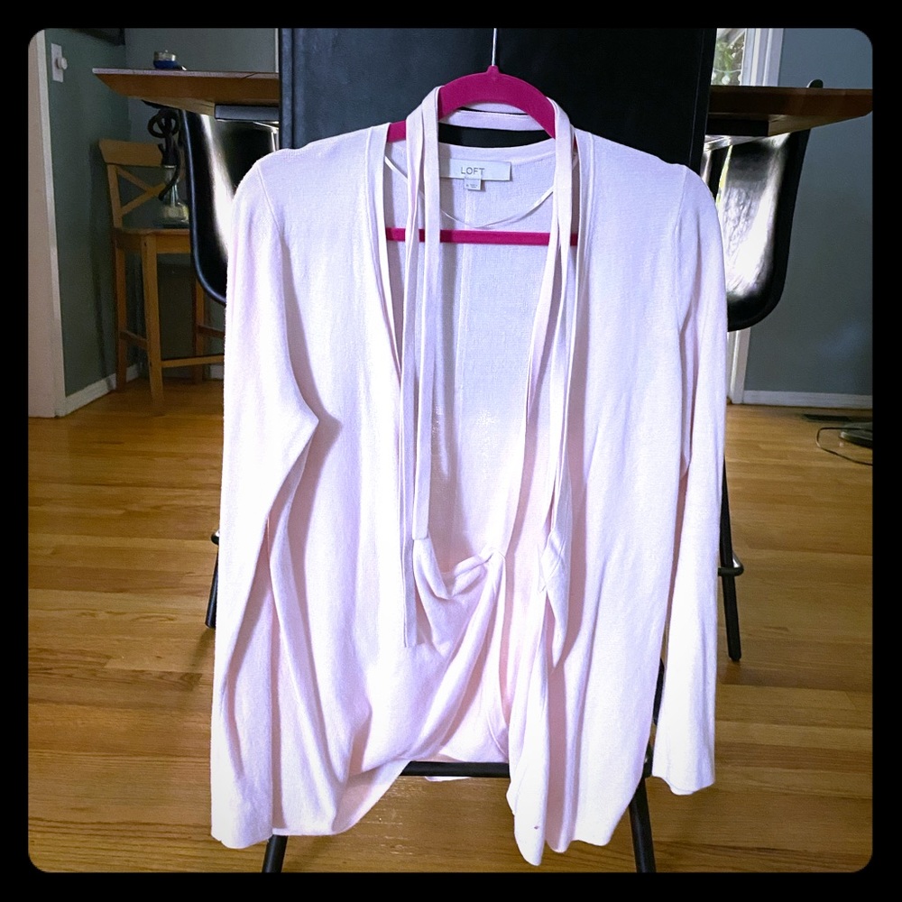 LOFT wrap Cardigan in light pink